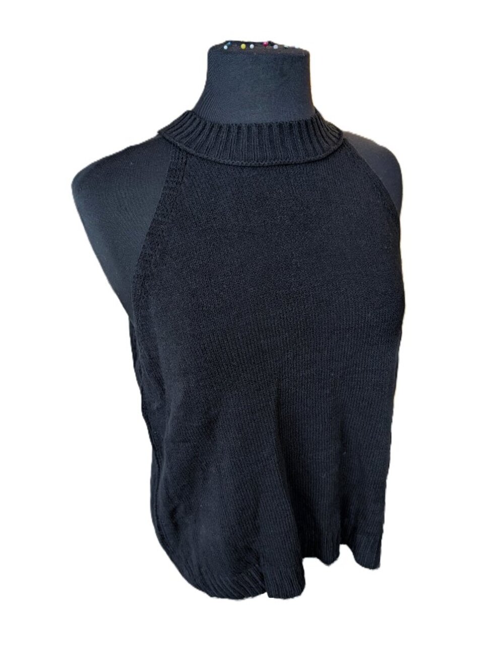 Gilli Black Sleeveless High Neck Knit Sweater Top | NWT